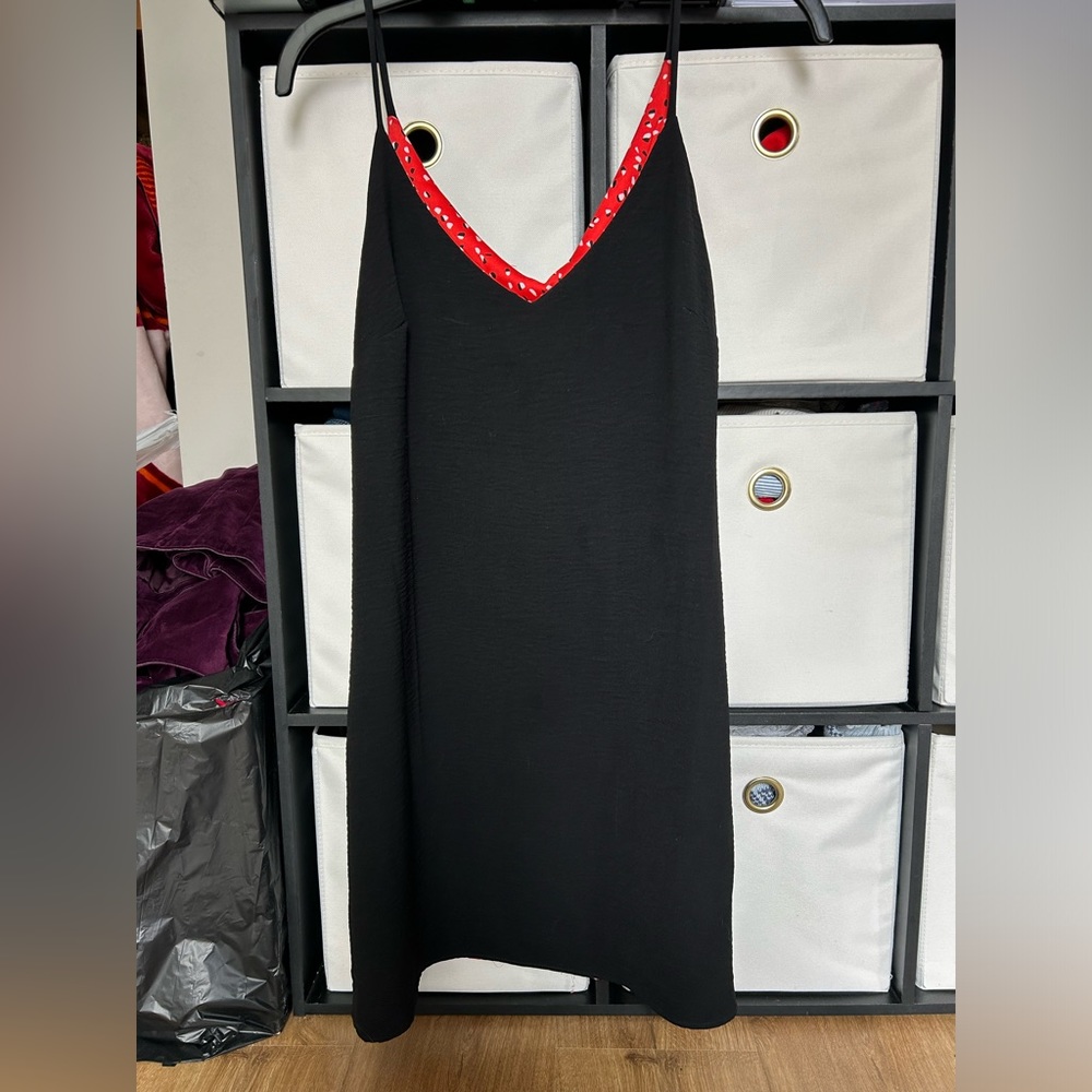 Reversible Black and Orange cocktail summer dress